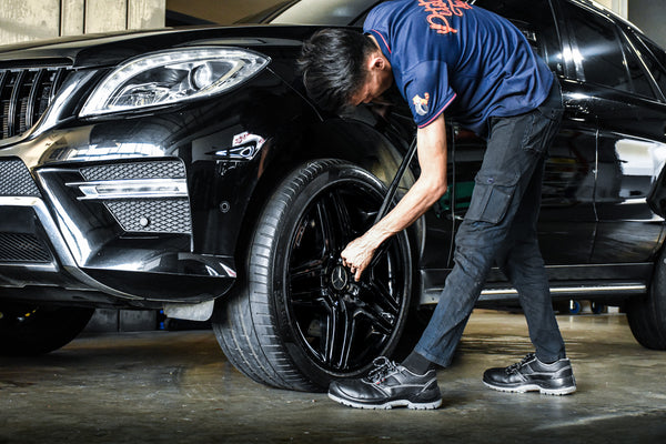 Pitstop Brakes technician servicing Mercedes C-Class Singapore