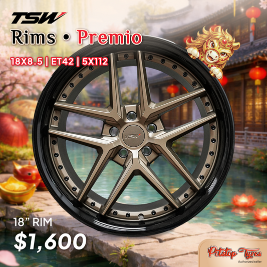 TSW PREMIO 18" ALLOY RIMS SET OF 4