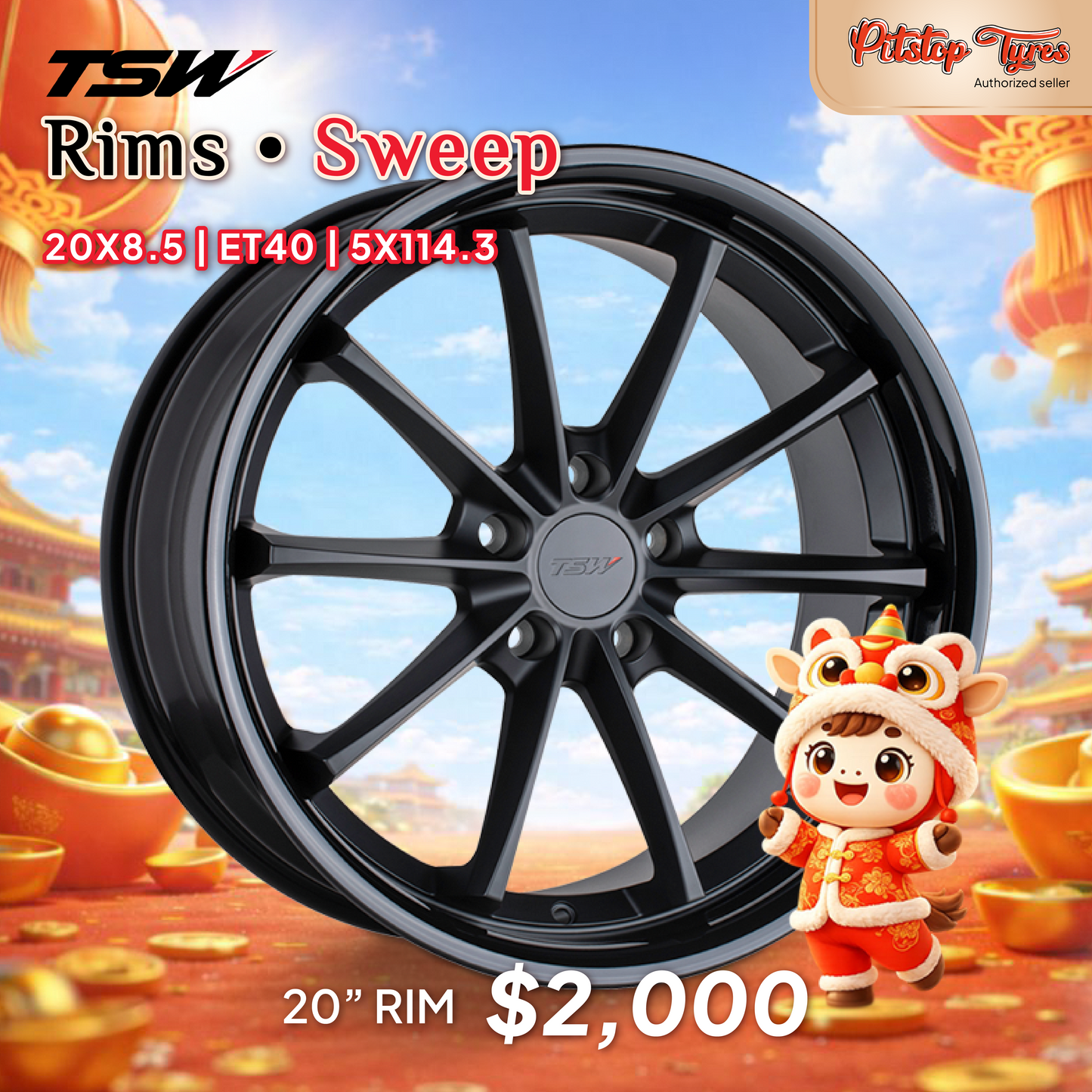 TSW SWEEP 20" ALLOY RIMS SET OF 4