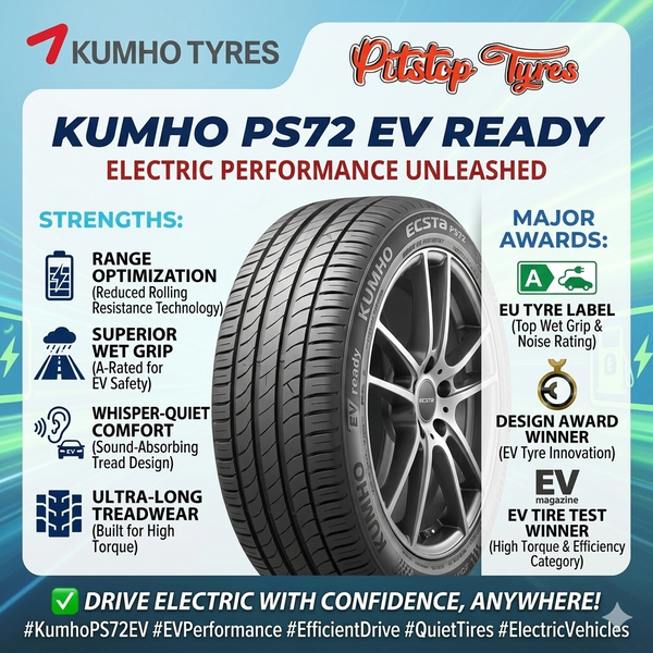 Kumho Ecsta PS72 EV 235/50R18 – Max-Performance EV Tyre