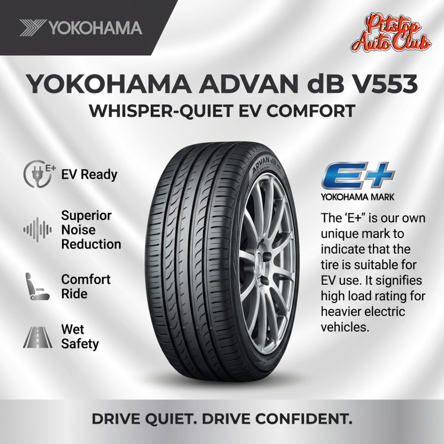 Yokohama V553 E+ 235/50R18 – Max Comfort and Quiet EV Tyre